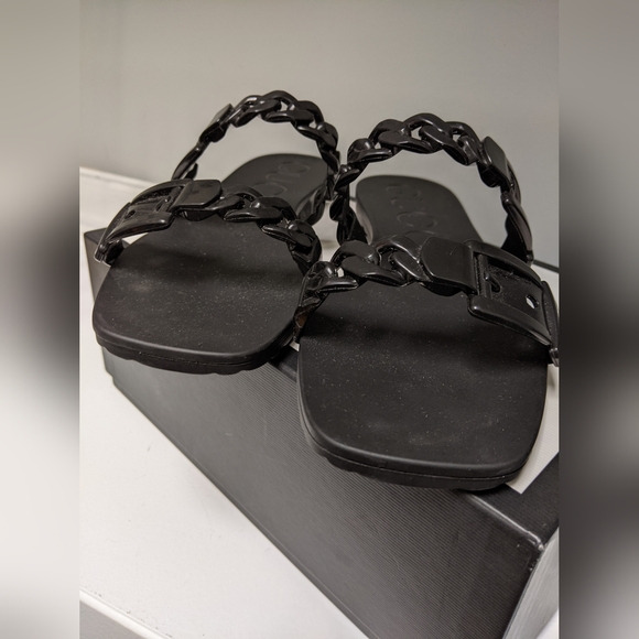 Gucci Blk Rubber Slide (US 7.5) "LIVE SHOW TODAY" - Picture 7 of 8